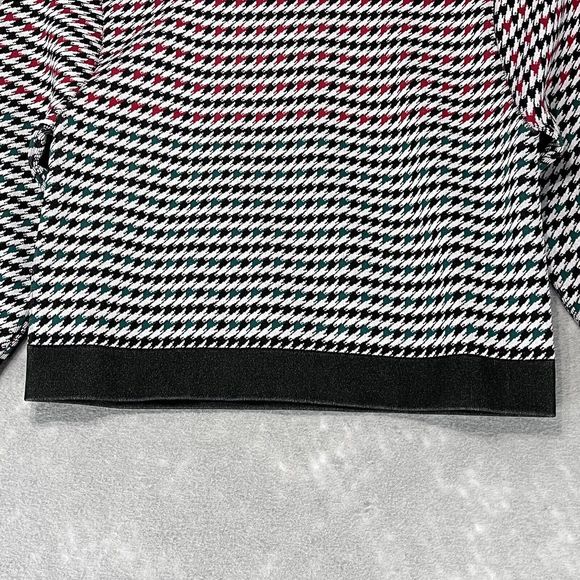 Fabletics Shirt Womens Large Houndstooth Seamless Crop Top Long Sleeve Mock Neck - Picture 3 of 10